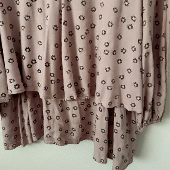 FREE PEOPLE | Purple Mauve Beck Printed Tunic Mini Dress Tiered | Size Medium - Picture 4 of 7